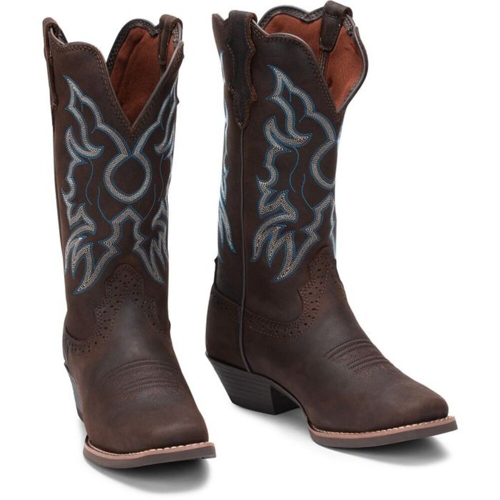 Justin Women's Brandy Western Boots - Square Toe WIDE 9C NEW in box